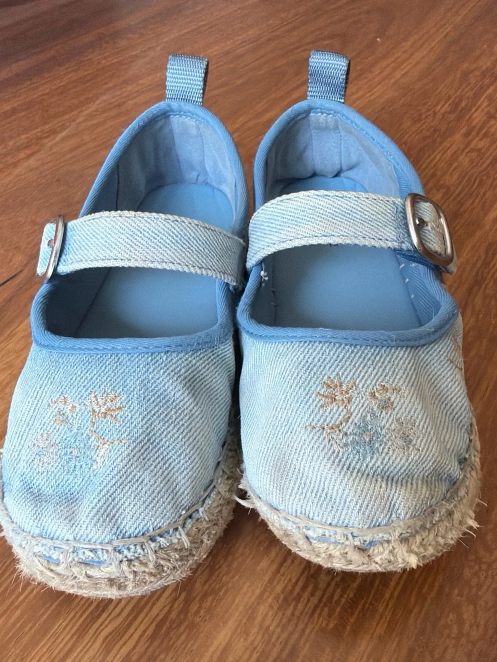 GAP Toddler Blue Denim Mary Jane Espadrille with Buckle